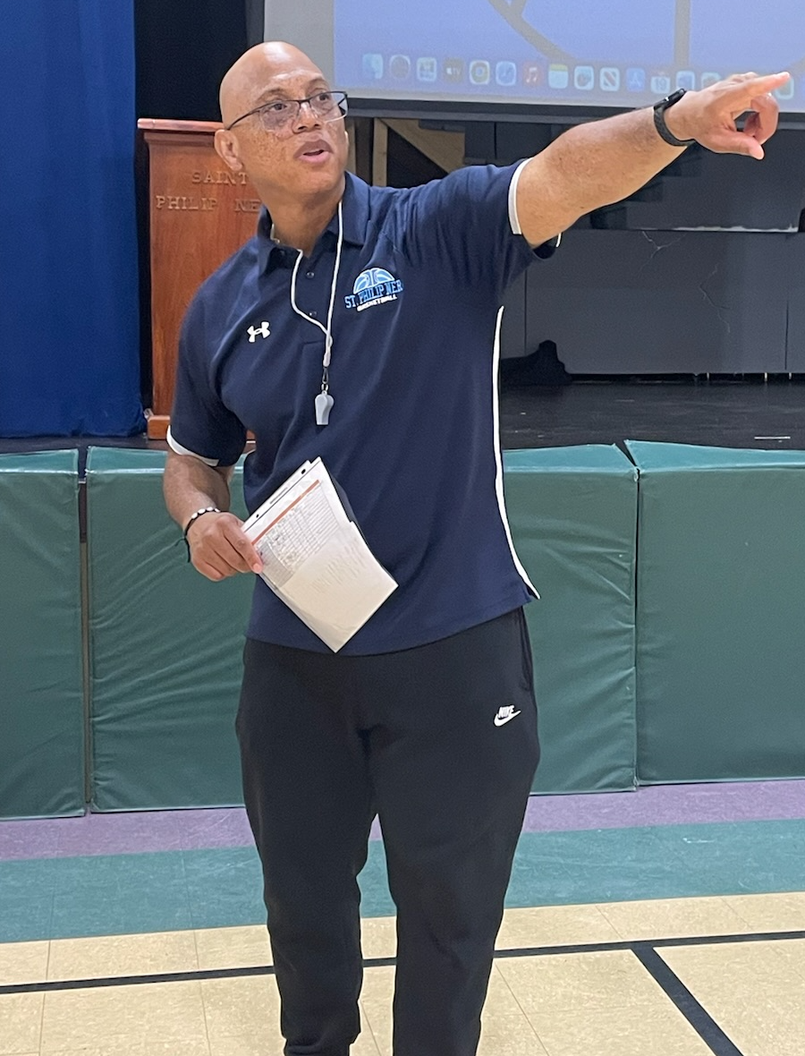 Coach Al Jordan directing athletes at a JP2BA skills camp